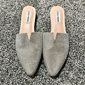 Steve Steven Madden Ally Rhinestone Mules Studded sz 8.5